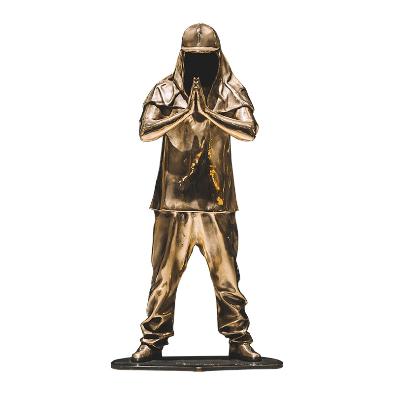 黄玉龙be real爱 潮流无面少年工艺品雕塑青铜摆设装饰品摆件限量