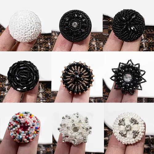 小香风时装扣毛衣大衣外套装饰扣手工纽扣袖扣手缝扣皮草辅料扣子