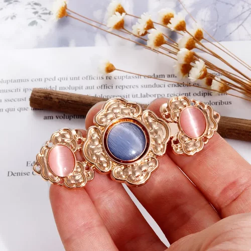 汉服子母扣大号65MM明制宋制祥云对扣立领披肩云肩镶宝石金属盘扣