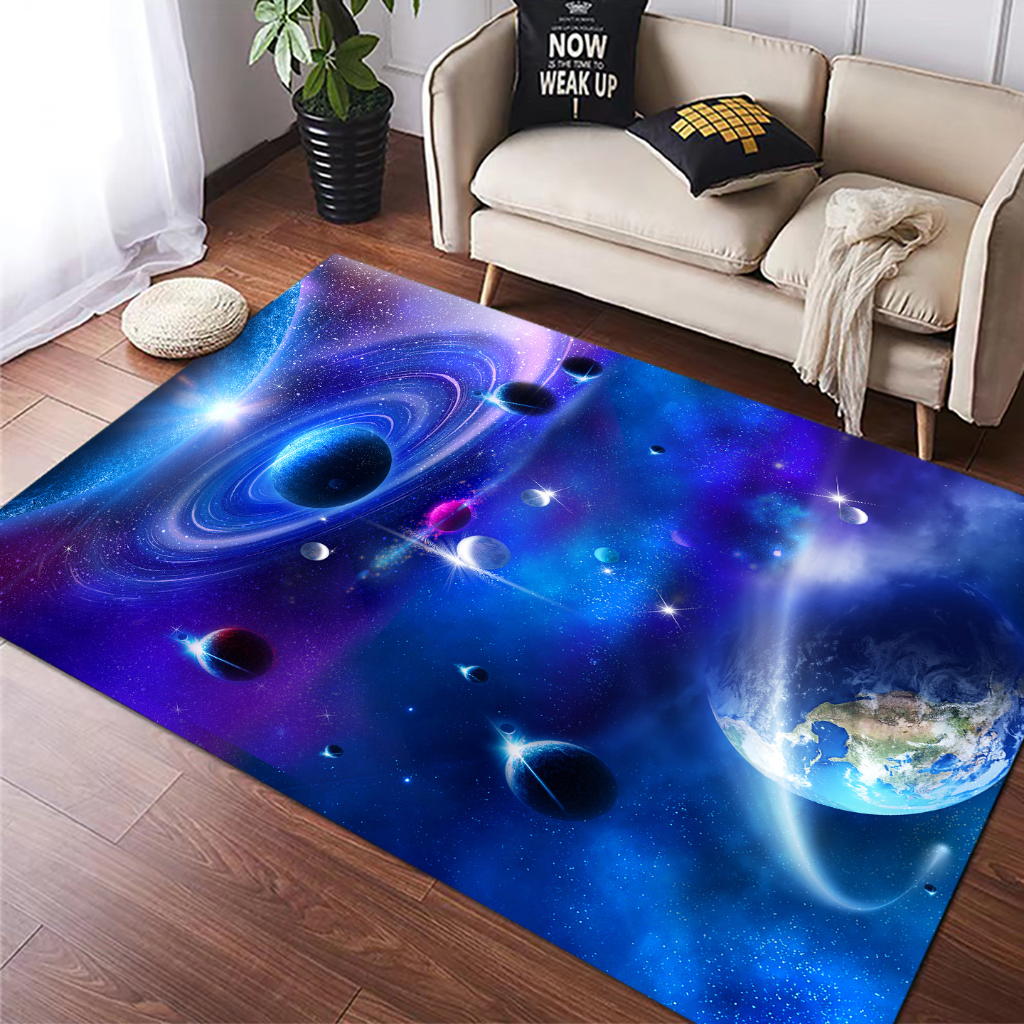宇宙星空地毯客厅卧室床边毯创意