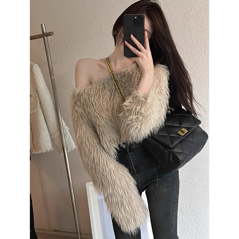 韩系新款修身百搭高腰毛