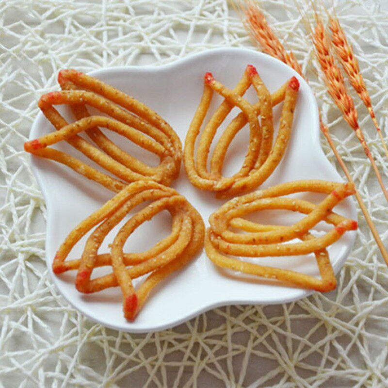 油炸馓子老式万茶炎陵特产客家传统茶点兰花根抹嘴零食小撒子湖南