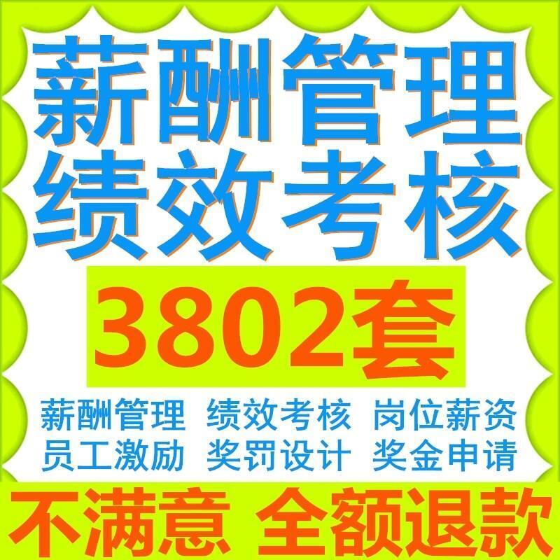 薪酬管理方案体系设计与绩效考核制度奖金薪资奖励员工word范本