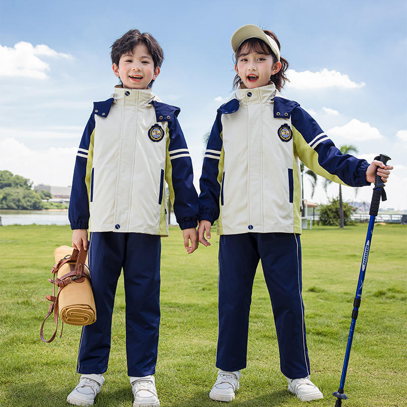 新款幼儿园园服秋冬冲锋衣班服中小学生校服运动会三件套装老师服
