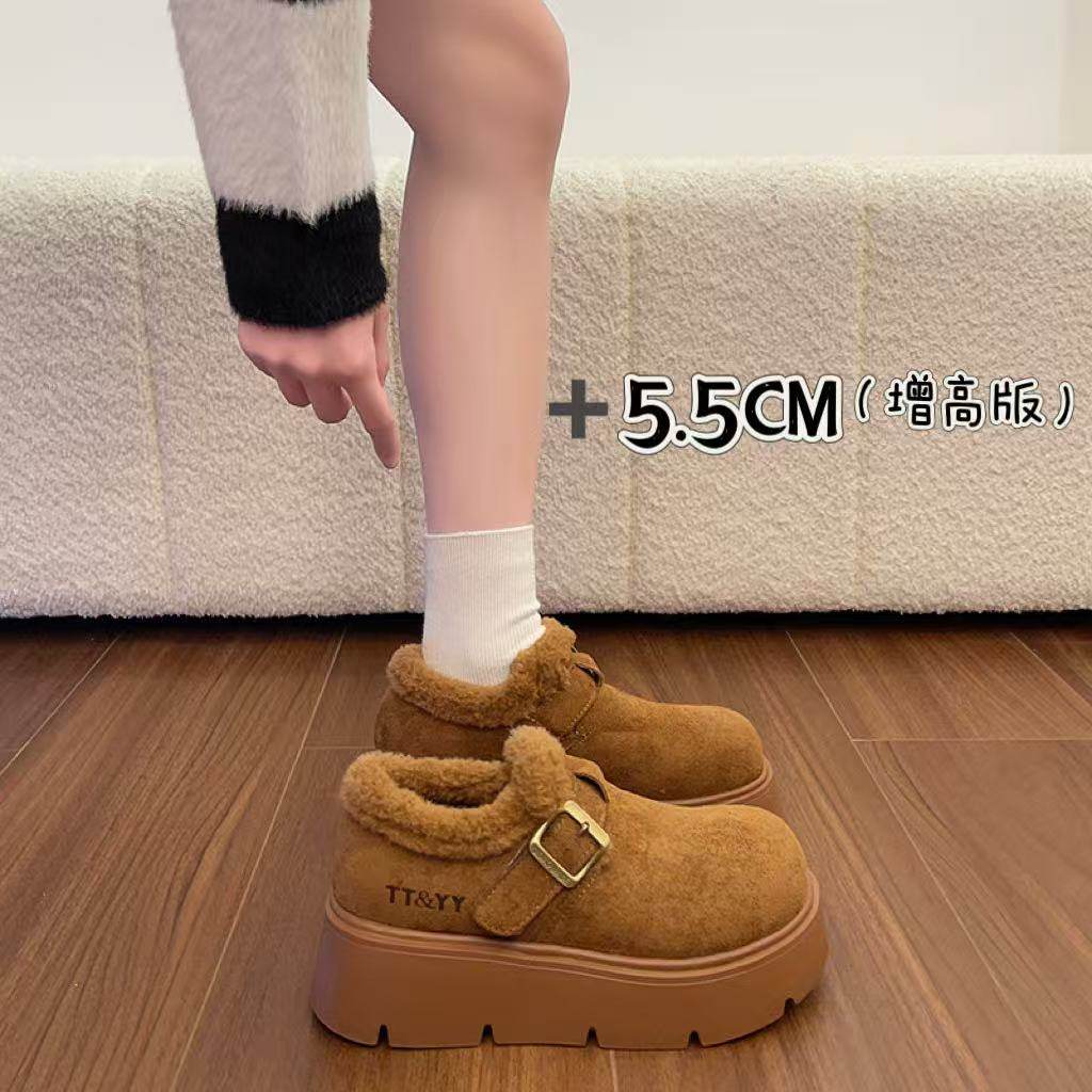 厚底增高勃肯鞋女2025冬季新款加绒加厚保暖毛毛鞋防水防滑雪地靴,女鞋,勃肯鞋/软木鞋,淘宝优惠券,粉丝福利购,淘宝优惠卷