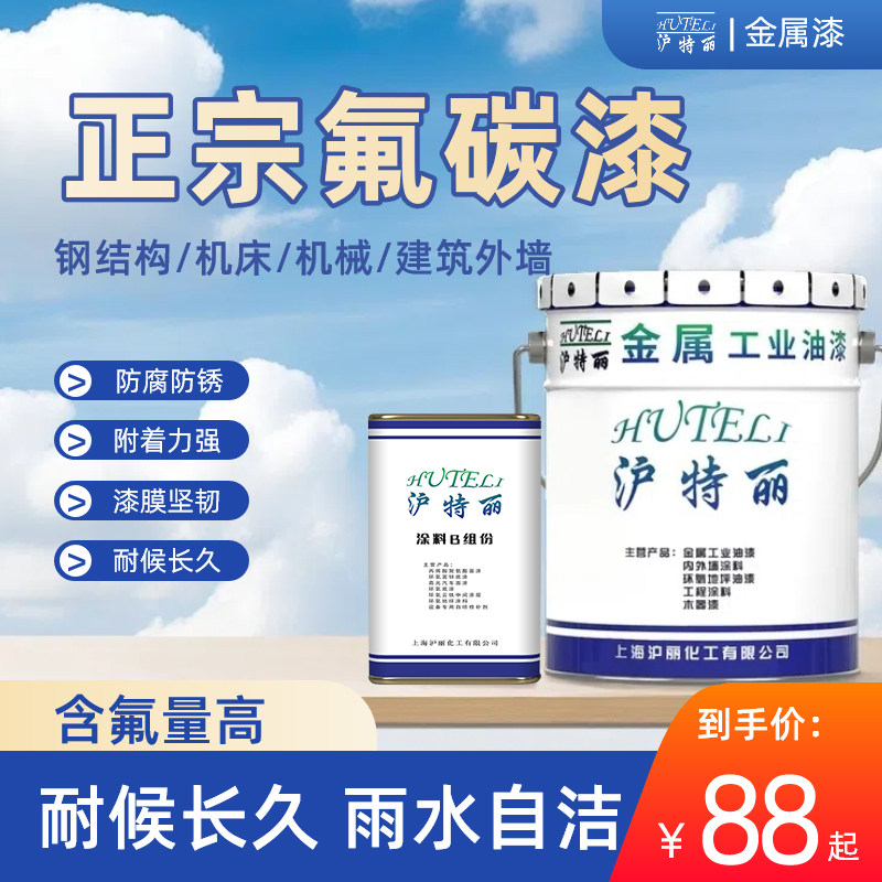 18%含氟可过检测国标氟碳面漆金属防锈漆不锈钢户外栏杆钢结构