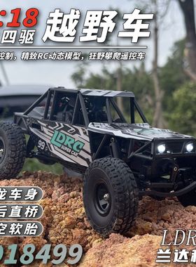 兰达科技新款RC攀爬四驱遥控车1比18小管架LD18499仿真越野模型