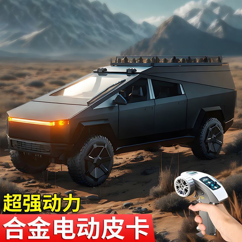 2025JJRC新款全比例RC金属遥控越野车仿真特斯拉合金皮卡玩具模型