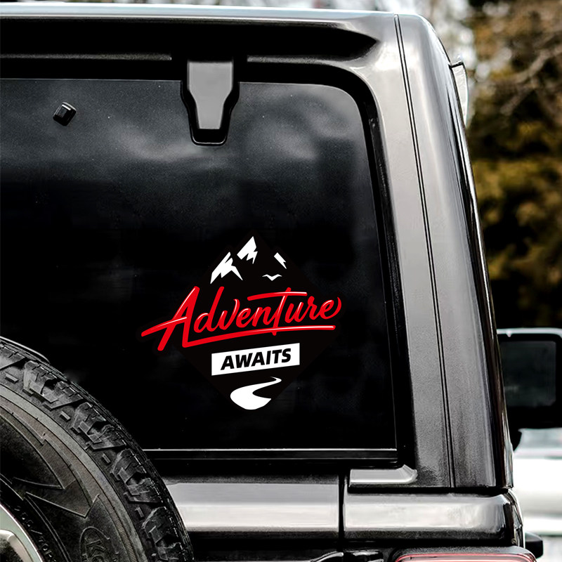 Adventure个性越野jeep雪山露营创意英文汽车贴纸防水防晒装饰贴