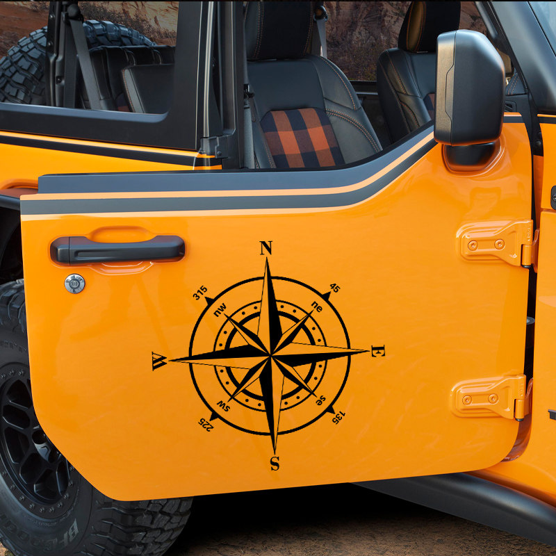 户外指南针汽车贴纸越野车个性贴画BJ40坦克300 jeep后窗侧窗装饰
