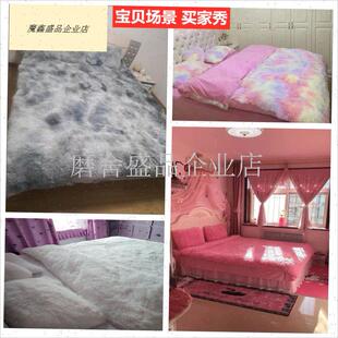 草绿色四件套珊瑚k绒冬季水貂绒毛被套双面绒牛奶绒床单法兰绒床.