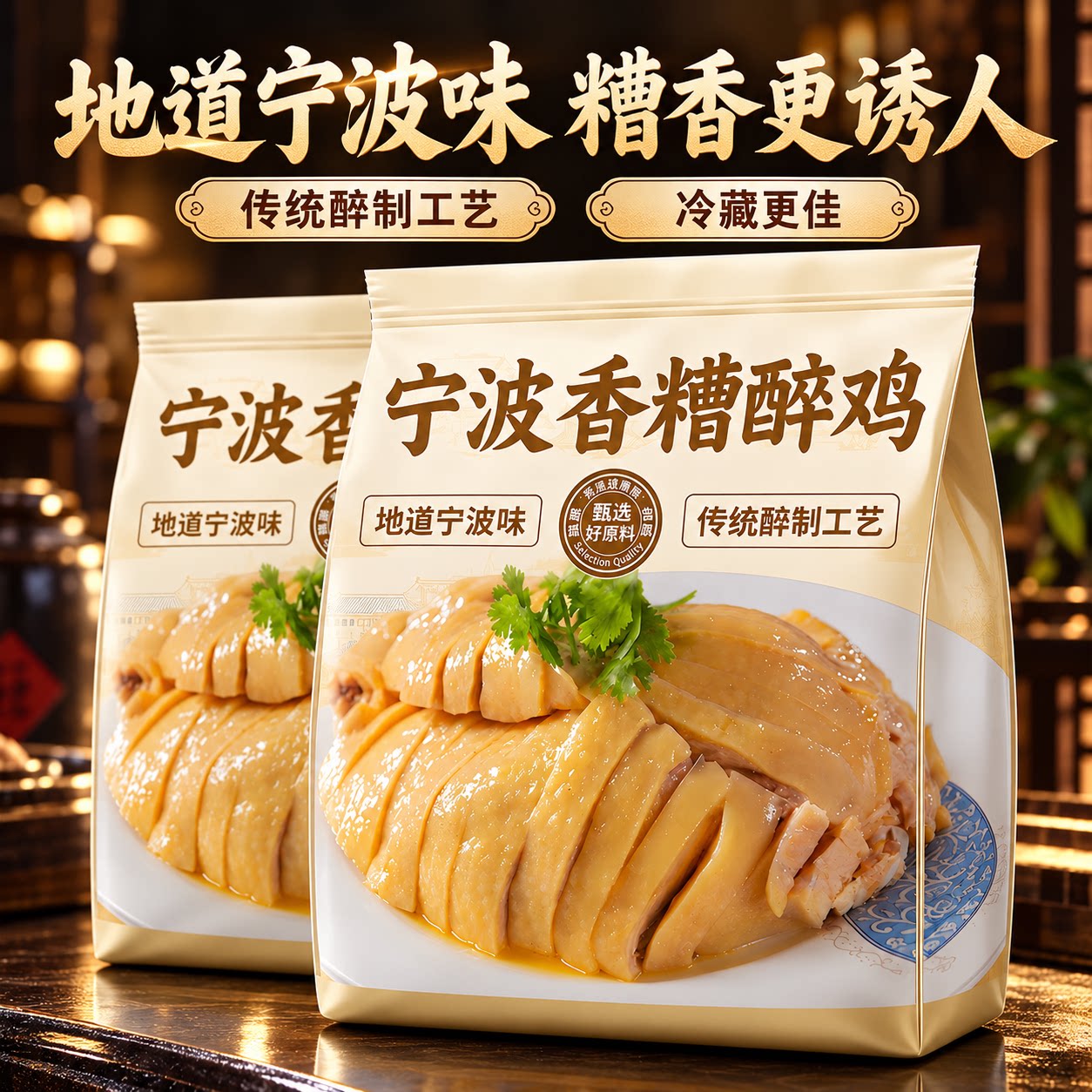 【宁波老字号】香糟鸡花雕醉鸡开袋即食熟食卤味下酒菜腌鸡肉零食