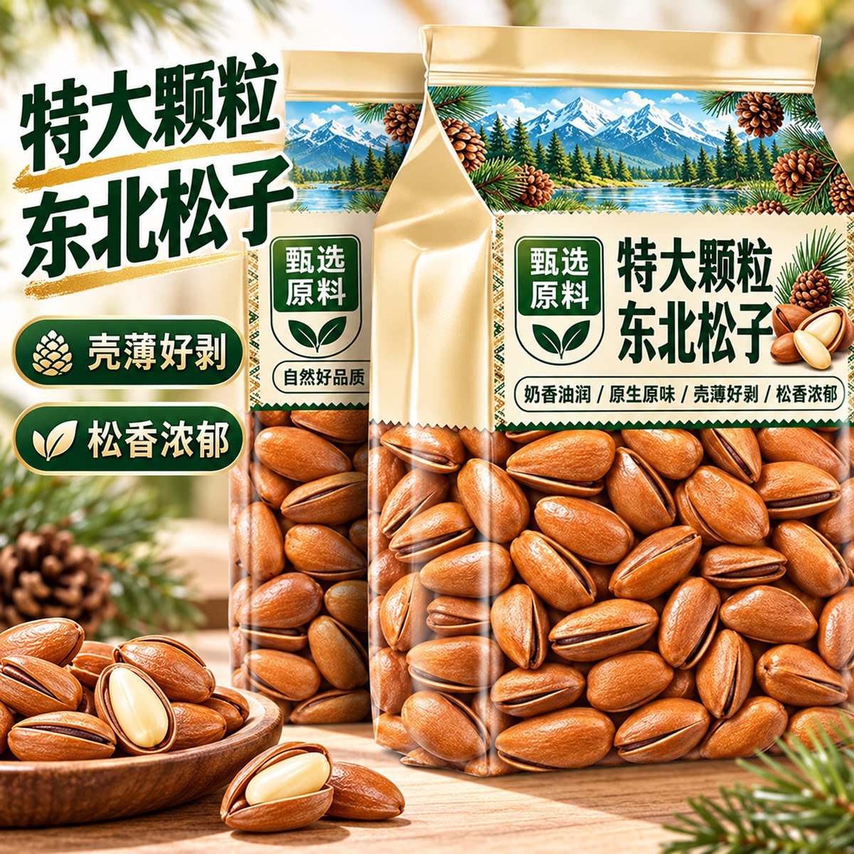 原味红松子仁肉东北特产特大坚果