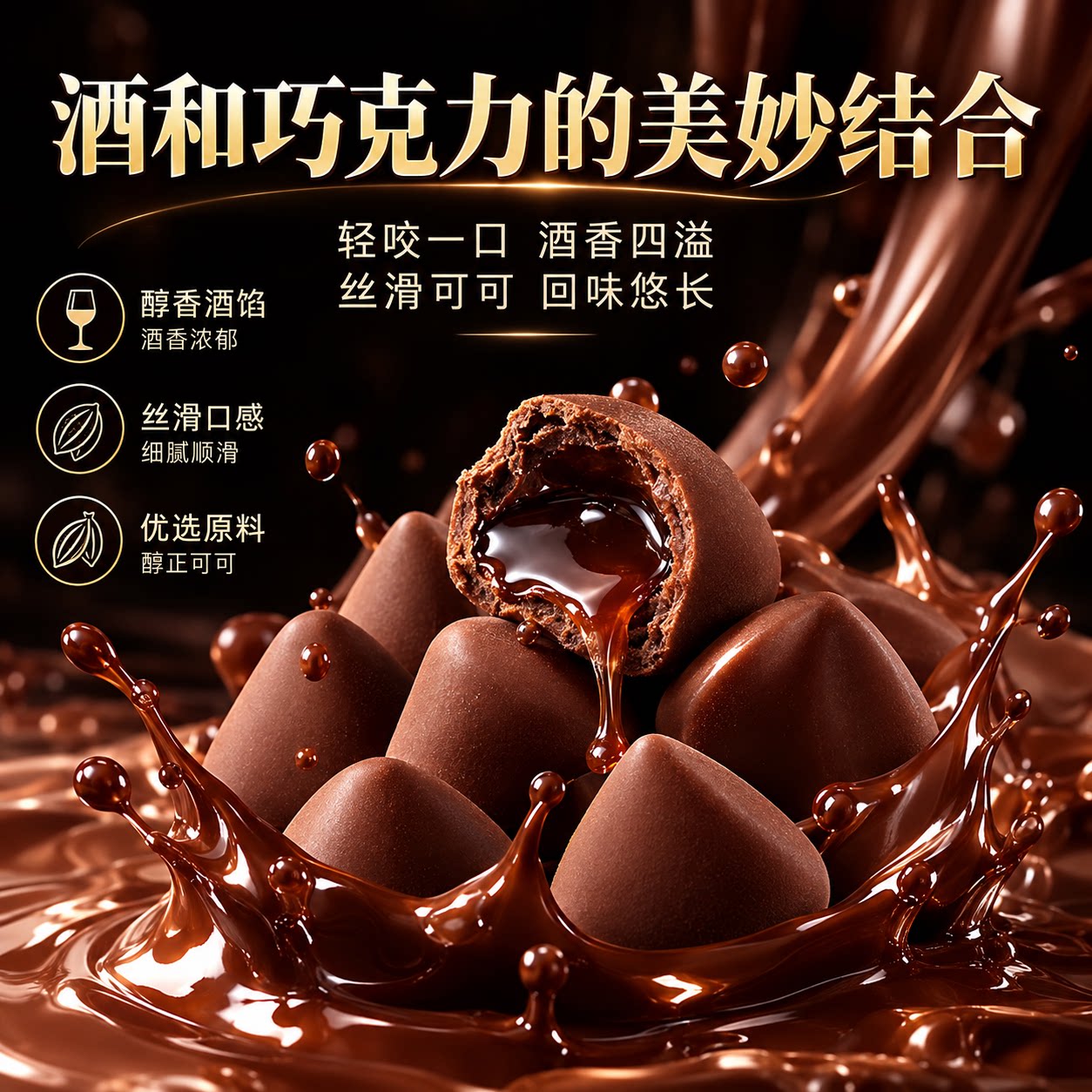 酒心流心夹心巧克力礼盒送礼