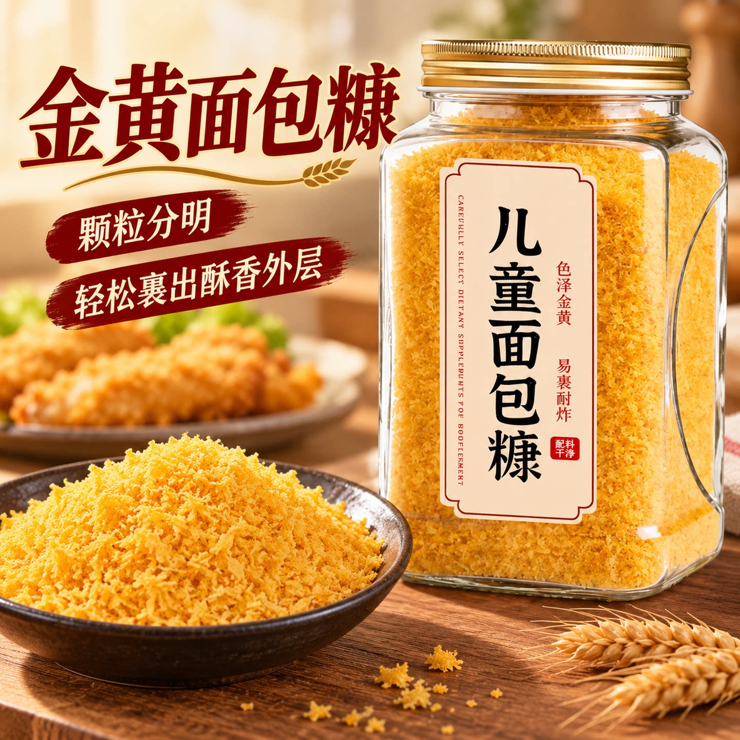 金黄酥香颗粒分明面包糠酥香外层