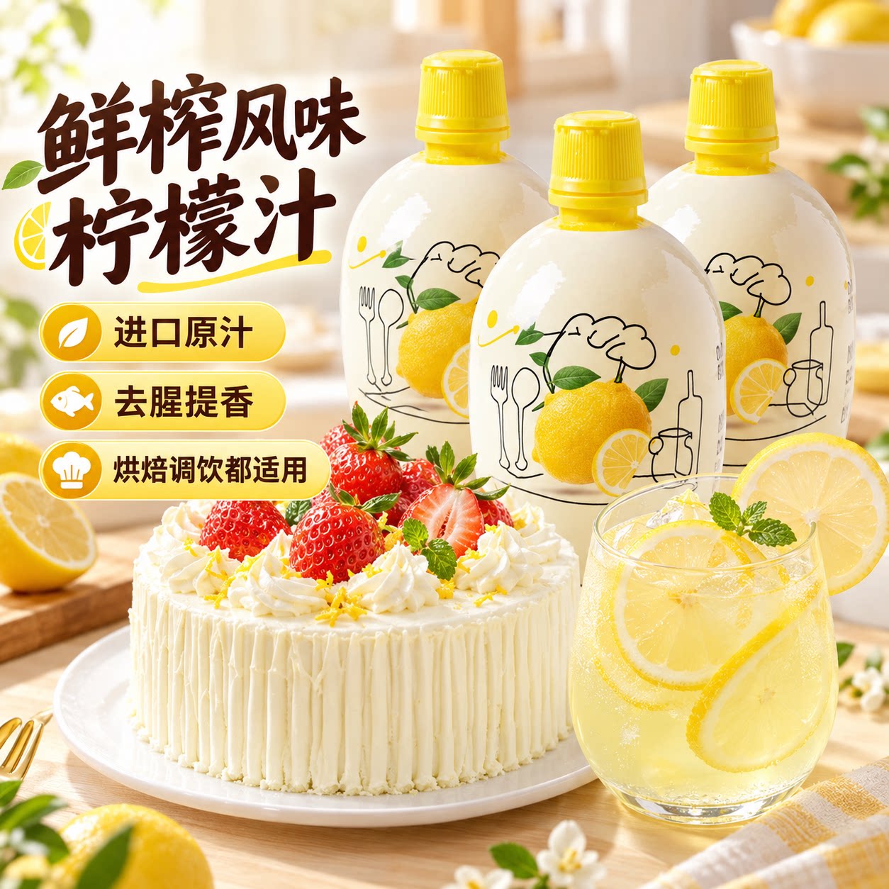 柠檬汁烘焙专用原汁西西里柠檬水