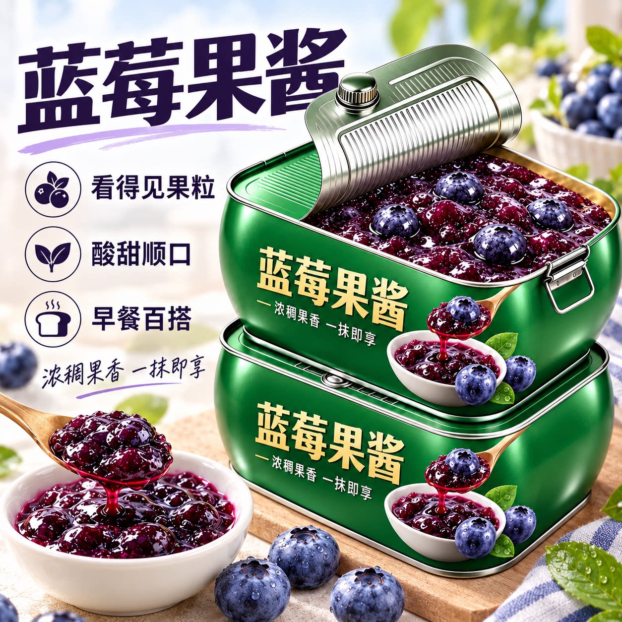 蓝莓酱儿童无添加儿童款大颗粒