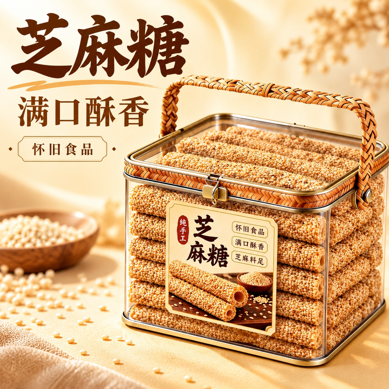 纯手工芝麻糖麦芽糖棍官方旗舰店