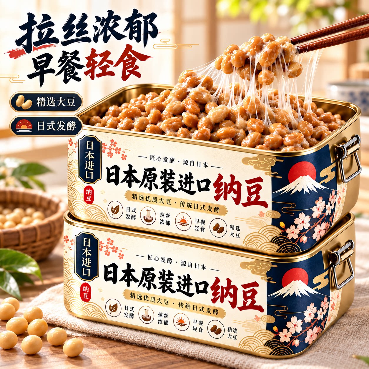 纳豆日本原装官方旗舰店非转基因