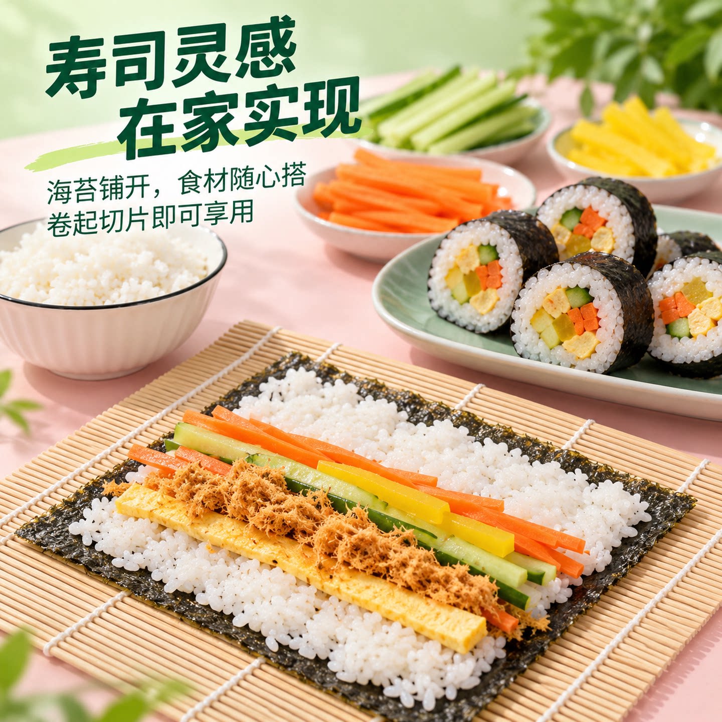 海苔寿司卷帘套装开袋即食寿司