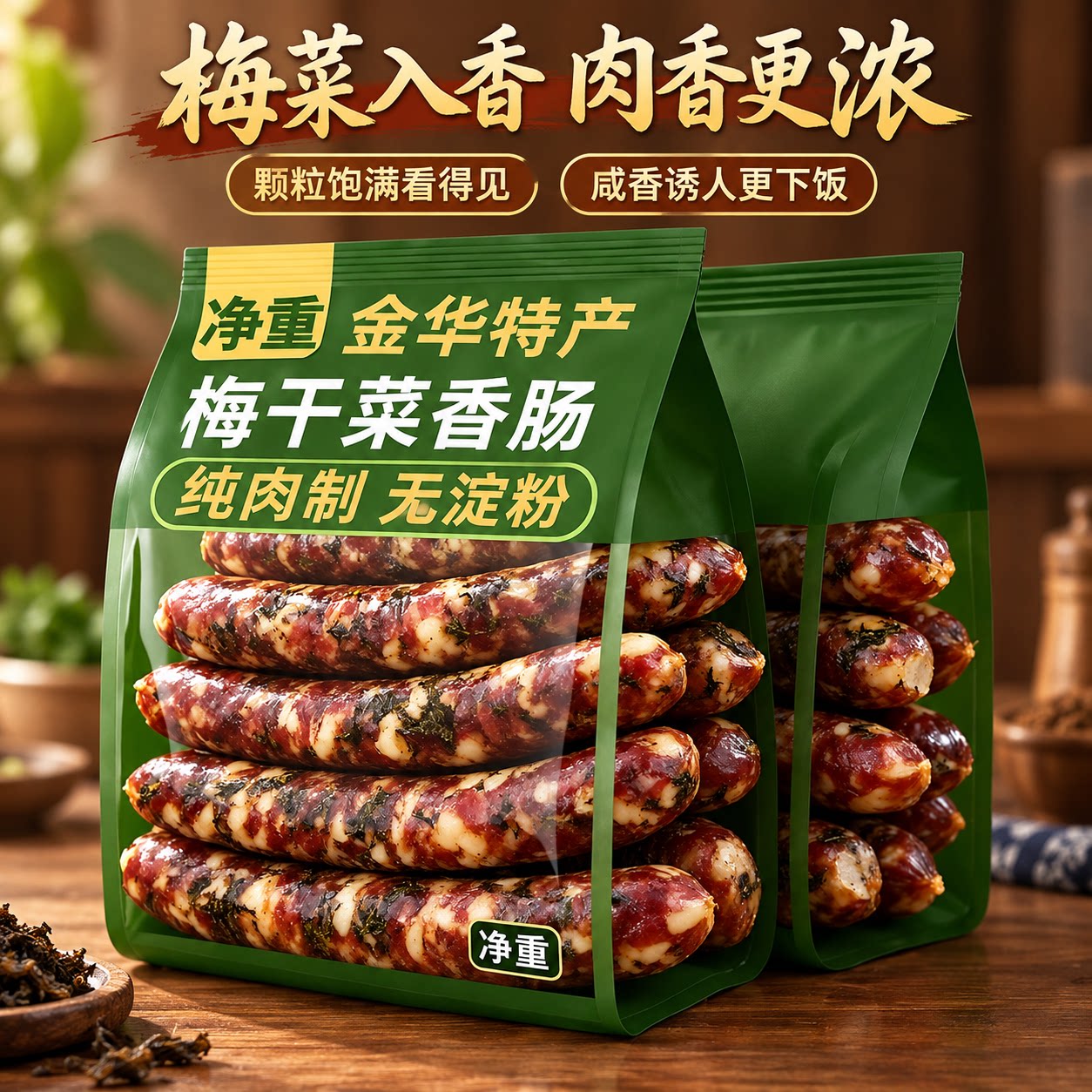 老字号梅干菜浙江特产香肠新鲜猪