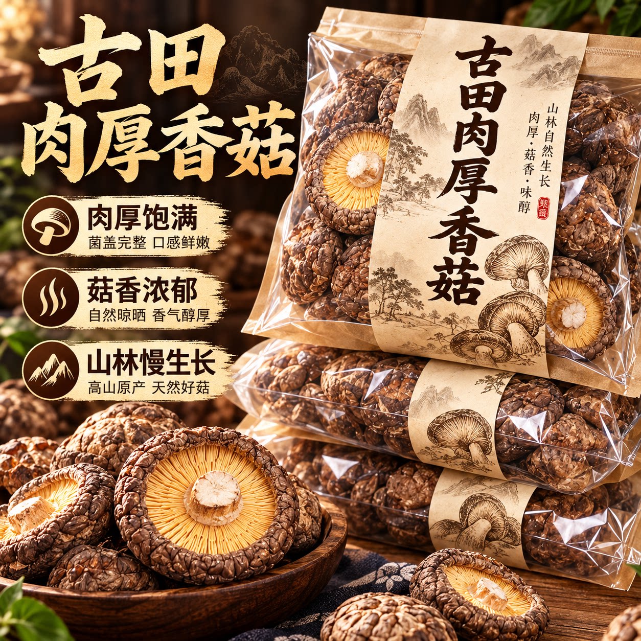 正宗古田香菇干货无添加特级纯正