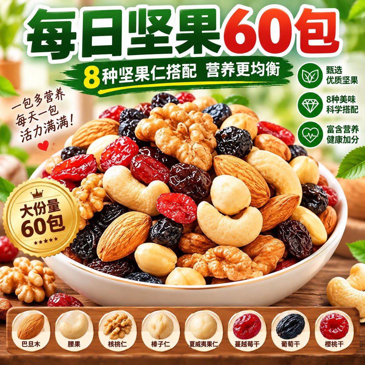 每日一包独立装混合坚果礼盒小袋