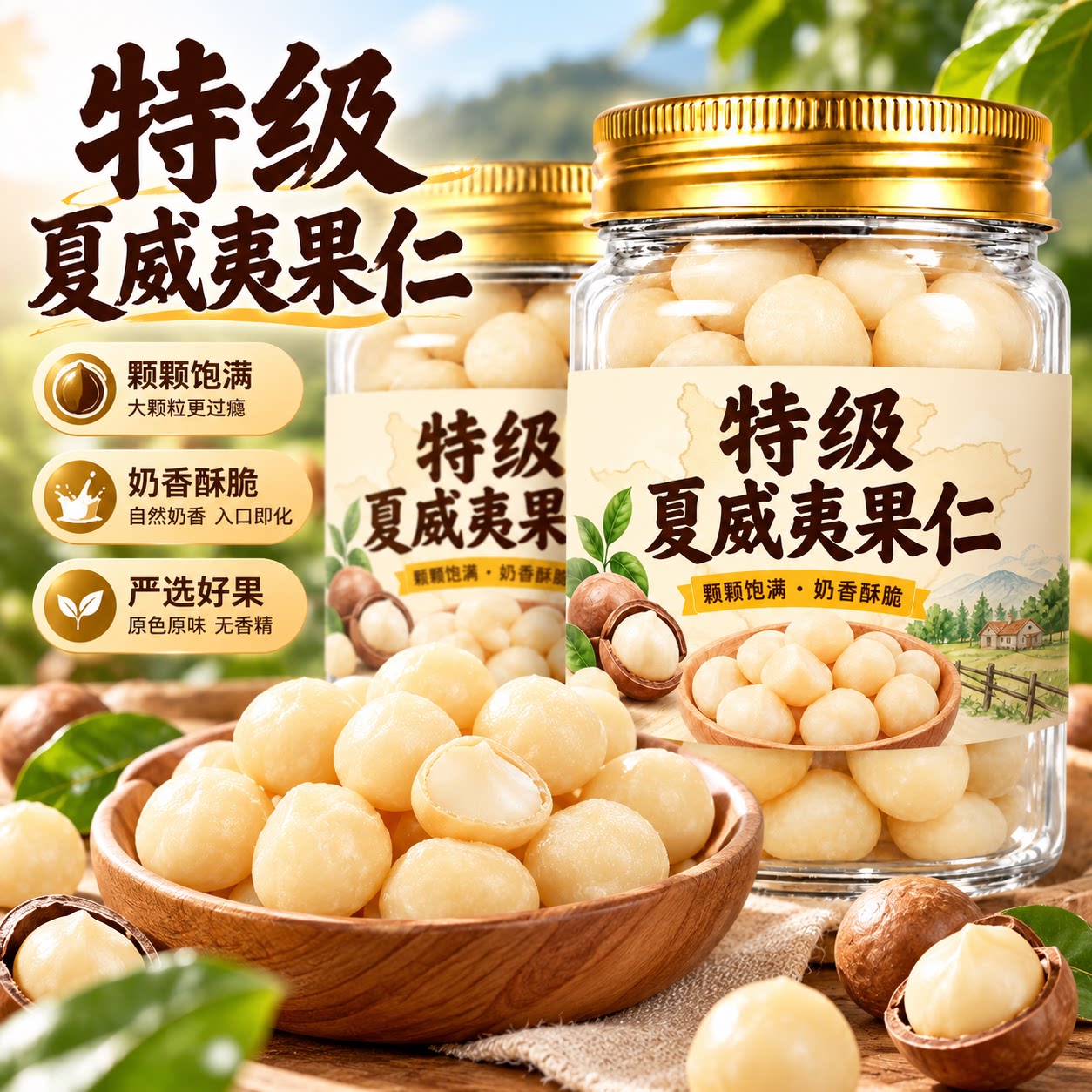 云南特产奶香夏威夷果仁去壳大颗