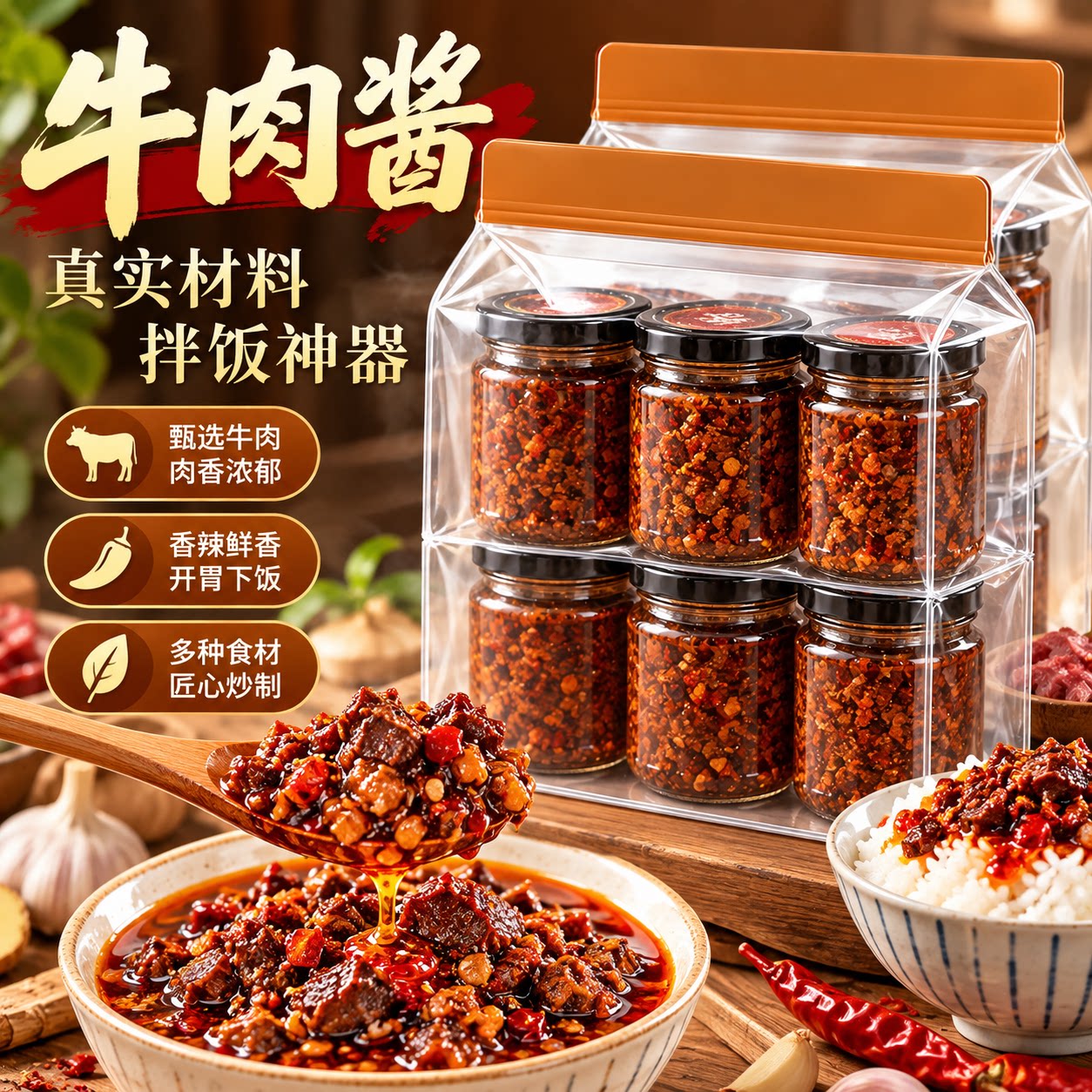 巨下饭香辣拌饭拌面酱美味牛肉酱