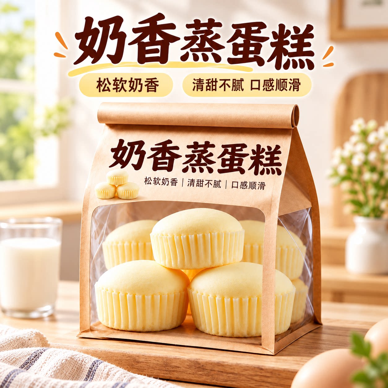 港式木糖醇奶香蒸蛋糕独立装