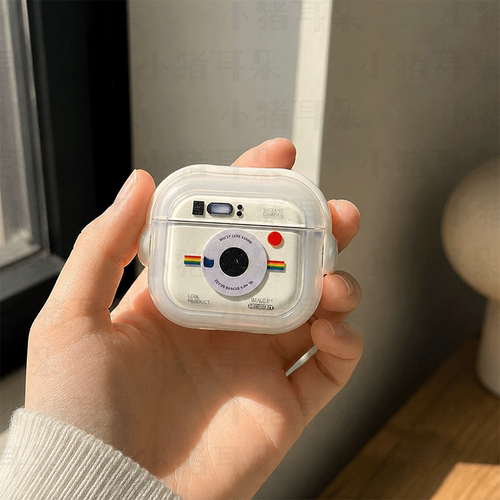 帽耳新款创意拍立得ins风airpods4代像素风保护壳234代Pro32四情侣闺蜜款耳机套软壳防摔