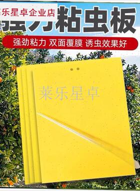 粘虫板黄板双面大棚果园家用蔬菜C防虫贴蓝色针锋贴果蝇蓝板庭院.