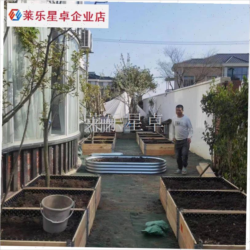 杉木一米菜园种植箱围板菜床户外庭院花园欧标T花盆防腐木围框.