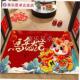 马年红色地垫2026年春节w年货装 饰喜庆玄关防滑耐脏水晶绒入户门.
