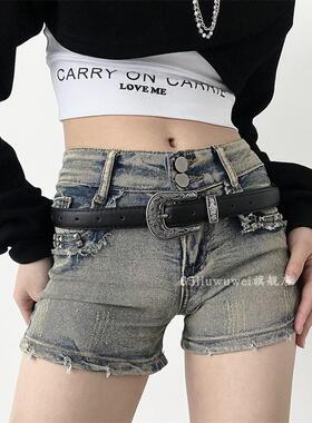 复古经典千禧y2k辣妹腰带时尚嘻哈潮黑色百搭牛仔裤皮带女款裤带