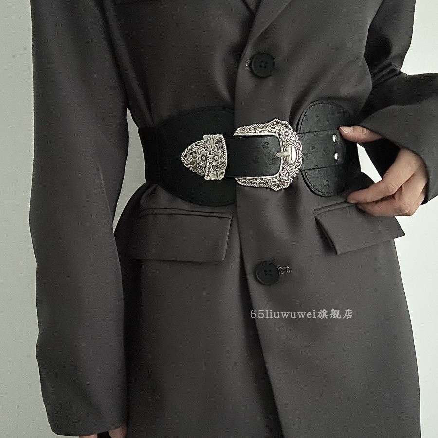 欧美腰带配裙子衬衫收腰~