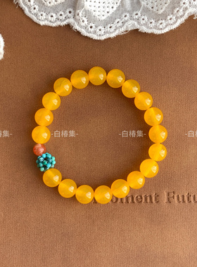 「枇杷酿」新中式黄玛瑙松石串珠手链小众设计禅意国风复古手串女