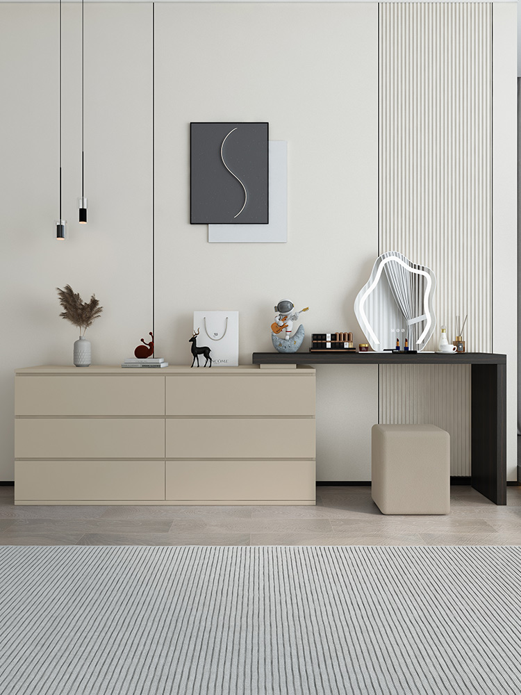 胡桃记可伸缩书桌卧室梳妆台化妆