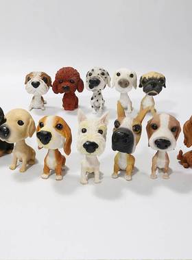 世界名犬仿真摇头狗狗公仔汽车桌面家居饰品摆件节日礼物树脂动物