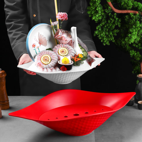 海鲜三文鱼干冰刺身专用姿造盘子