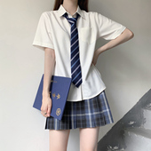 颜沐溪 原创jk制服衬衫 女长短袖 基础款 内搭百搭学生白色TR衬衣