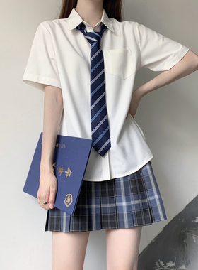 【颜沐溪】原创jk制服衬衫女长短袖基础款内搭百搭学生白色TR衬衣