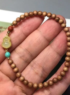 弥刻印度老山檀香天然木质手链