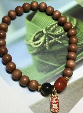 保真印度老山檀香6mm25颗天然木质圆珠手串男女款文玩《喜乐》