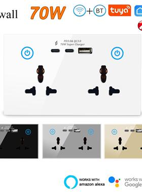 Matter 147双联多功能70W USB Type-C 快充墙壁插座WiFi ZigBee