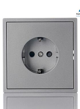 欧标墙壁开关插座灰色wall socket德国插座CE欧规switch16A 250V