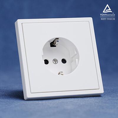 白色schuko socket欧标墙壁插座wall switch欧规开关16A 250V