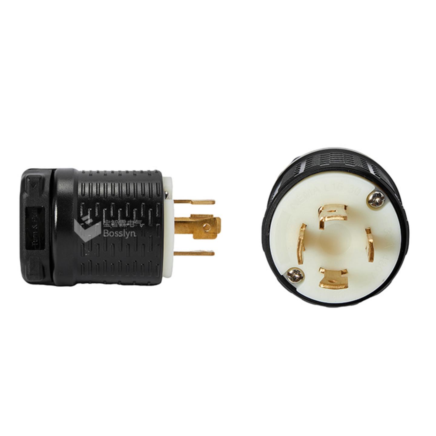 NEMA L16-30美标大功率工业插头 30A 480V美国四芯工业连接器插头