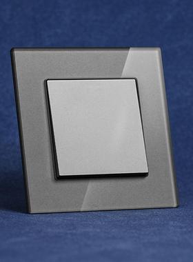 白色欧标欧规墙壁插座86型16A 250V开关钢化玻璃面板wall socket