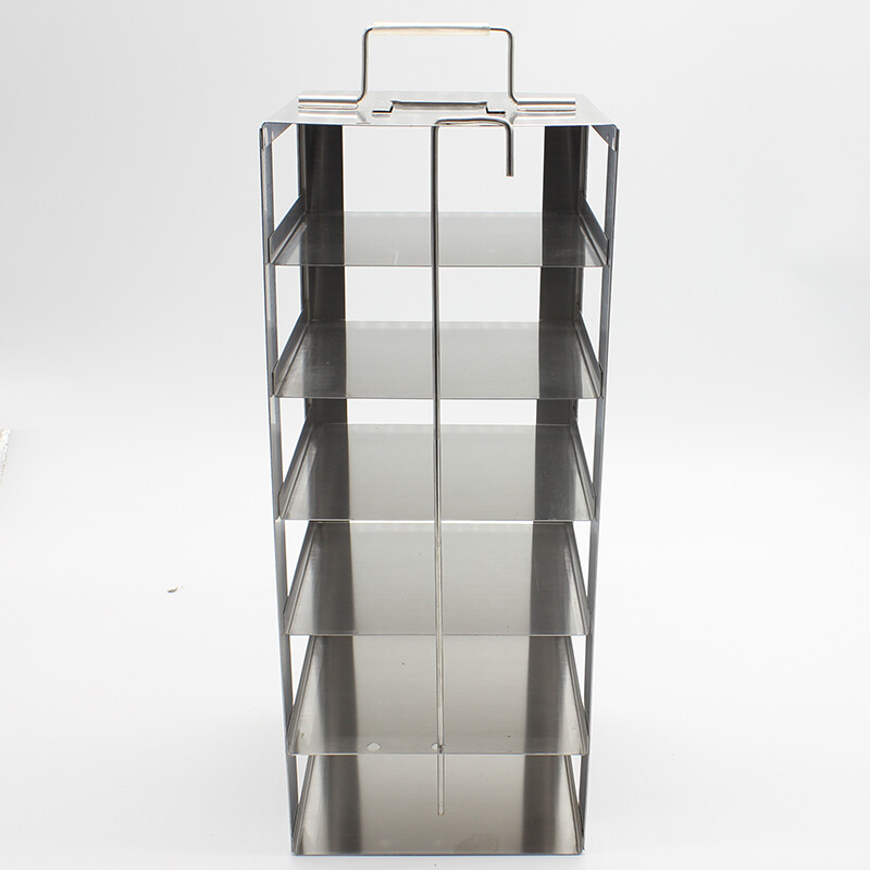 -86度低温架304不锈钢手提篮式单体冻存管盒卧式冻存架手提式2层